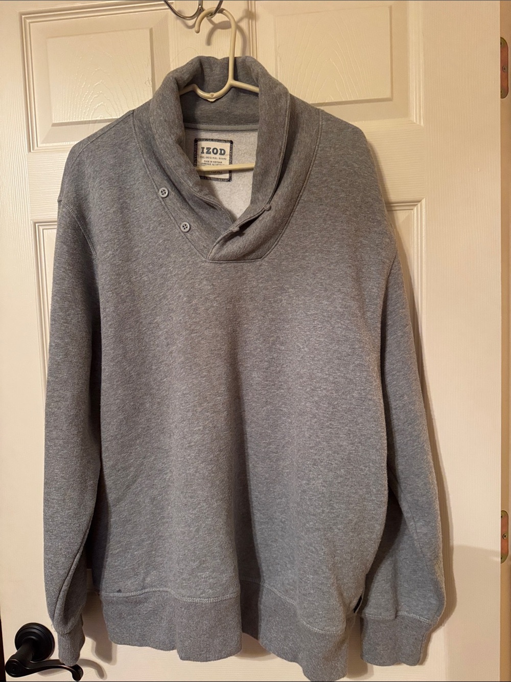 Izod Men's Gray Shawl Turtleneck Pullover Sweater Size XL